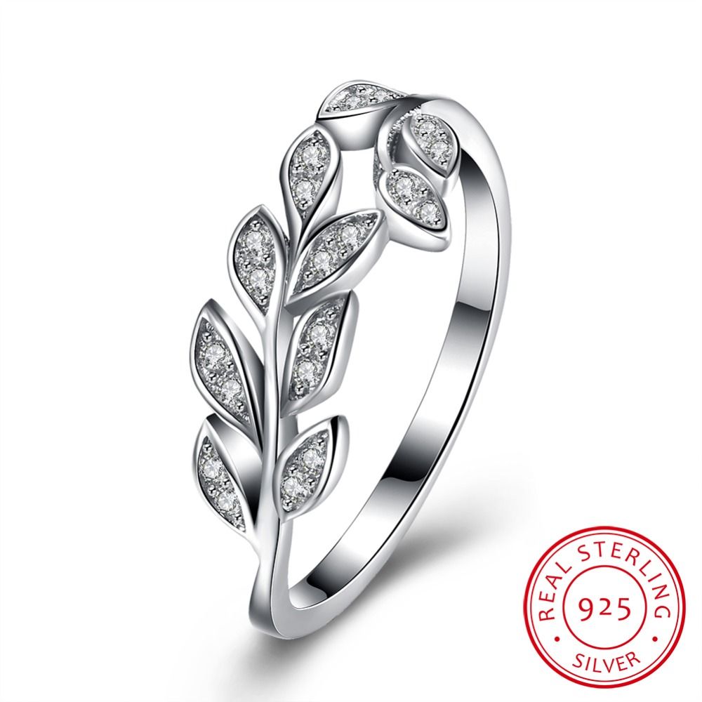 Feather Shaped Natural Pave Diamond Full Finger Ring Handmade 925 Sterling Silver Fashion Jewelry Christmas GIFTS