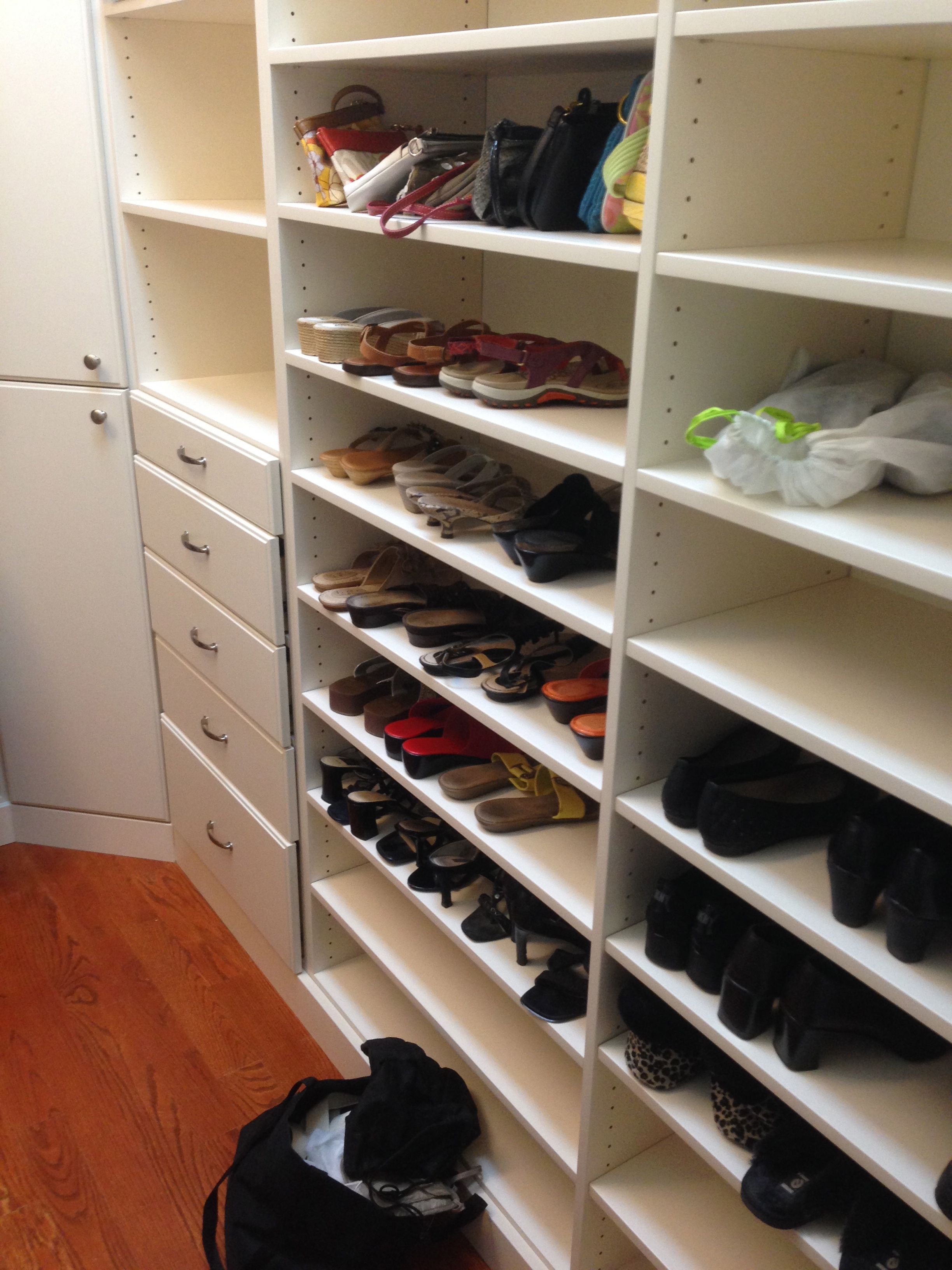 Closet Creations Raleigh, N.C. built this custom shoe closet! | Custom