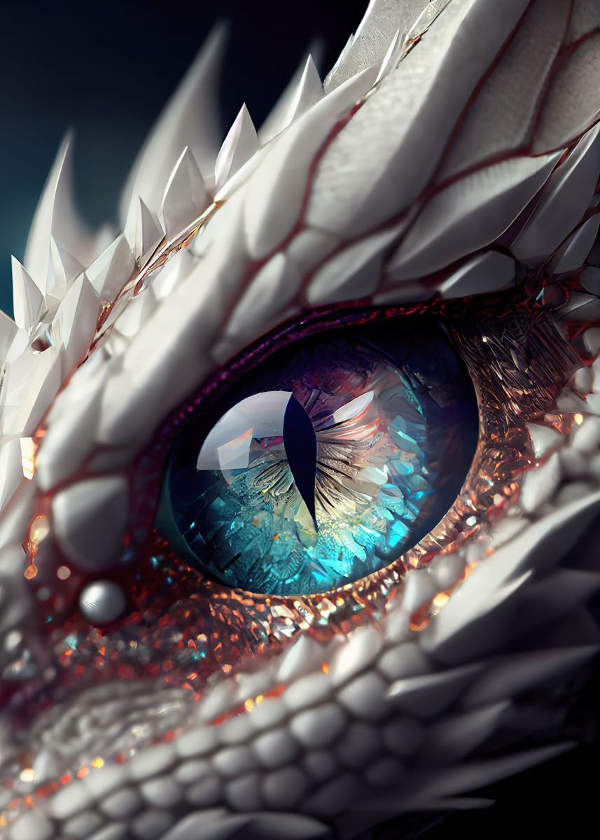 'Fantasy dragon eye' Poster, picture, metal print, paint by Arturo Vivo | Displate