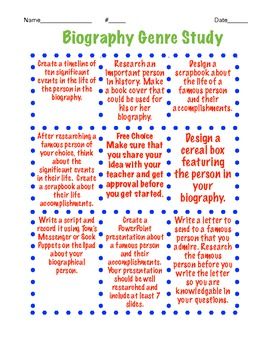 Homework help writing a biography