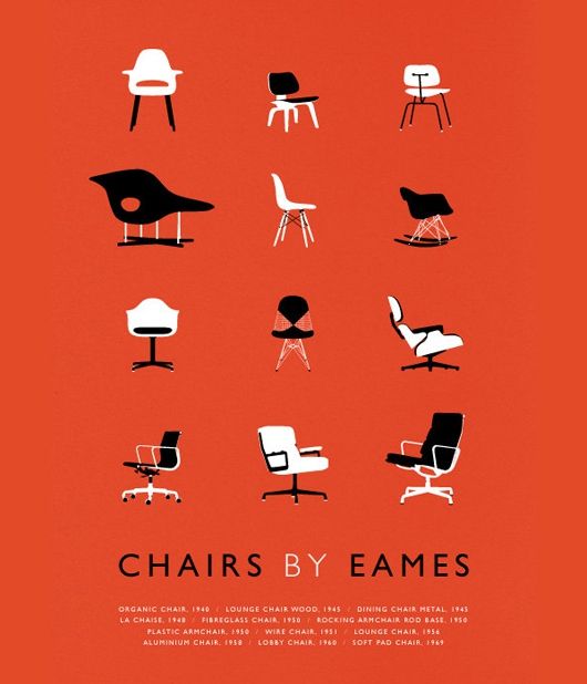 Eames Nesting Chair Poster Print Designer Gifts Furniture Maker Herman Miller