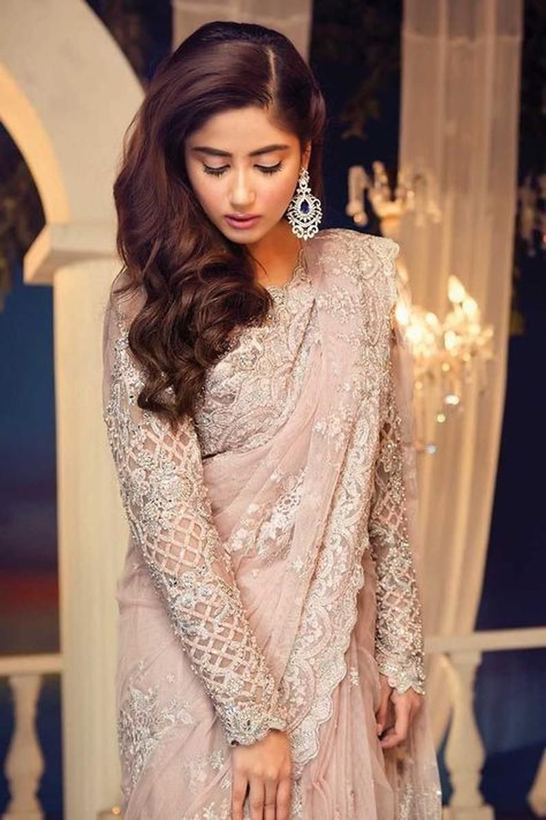 Partywear Bollywood Net Saree for Wedding with Sti Partywear Bollywood Net Saree for Wedding with Sti