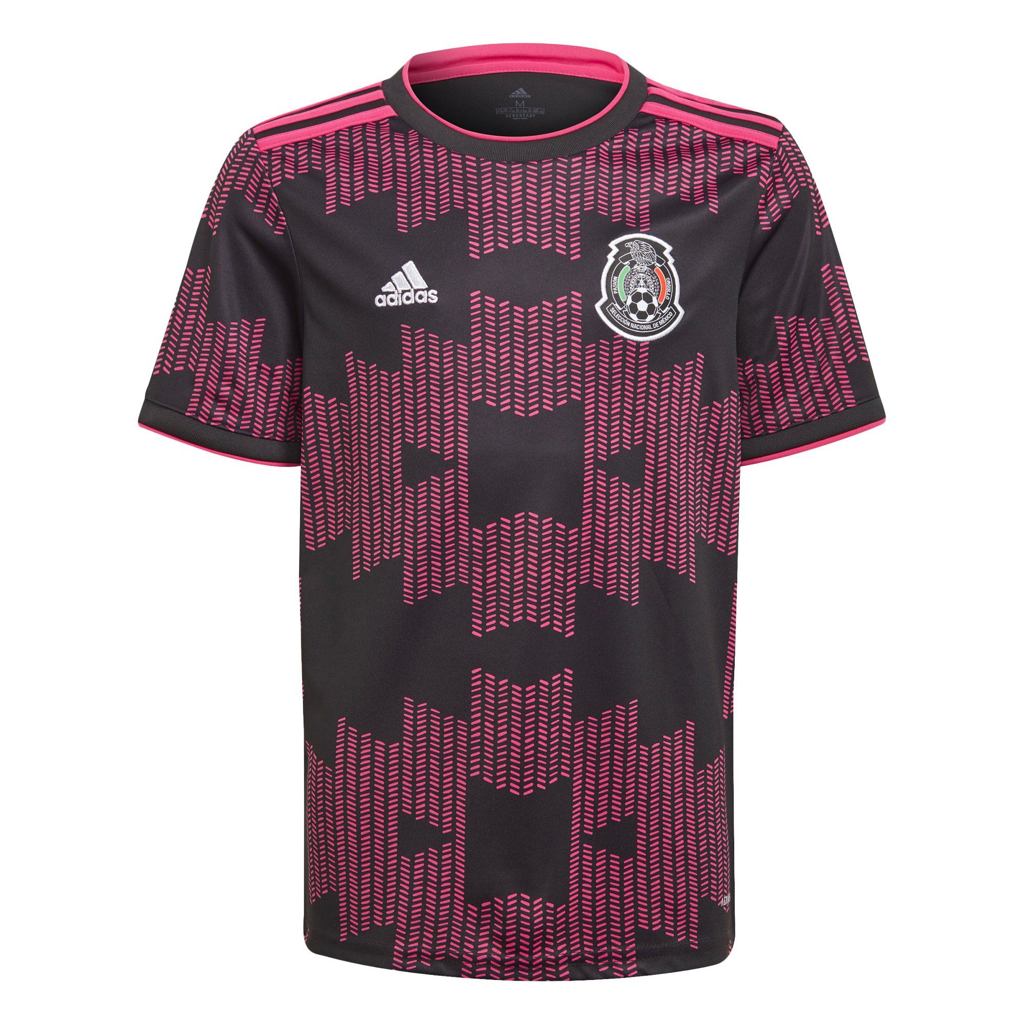 adidas Kids Mexico 2021 Home Jersey Black/Real Magenta Front Soccer