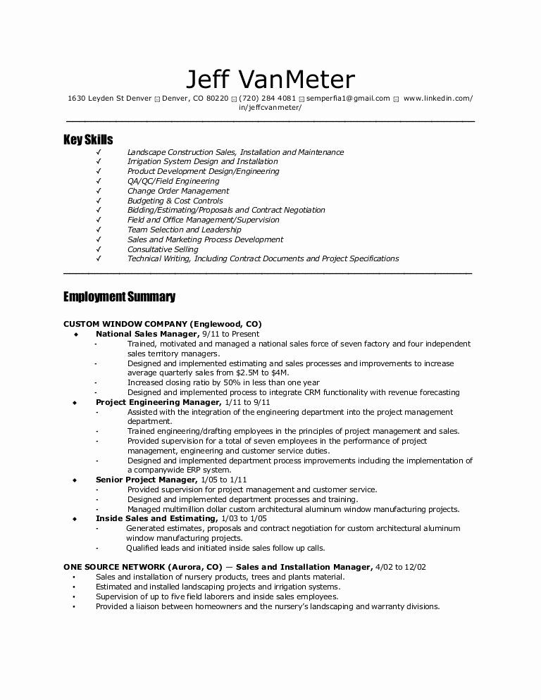 Team Leader Resume Example Luxury Sample Resume Landscape