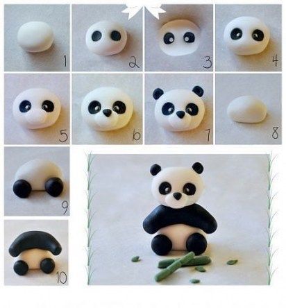 Fabriquer un panda en pâte à sucre