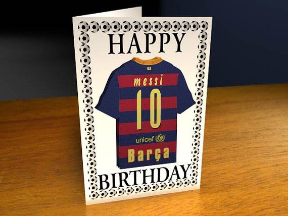 F.C Barcelona - PERSONALISED A4 Greetings Card | Birthday cards for men