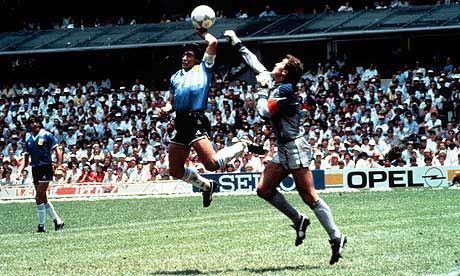 From The Vault Diego Maradona And The Hand Of God Knock Out England David Lacey Soccer Diego Maradona Sports Photos