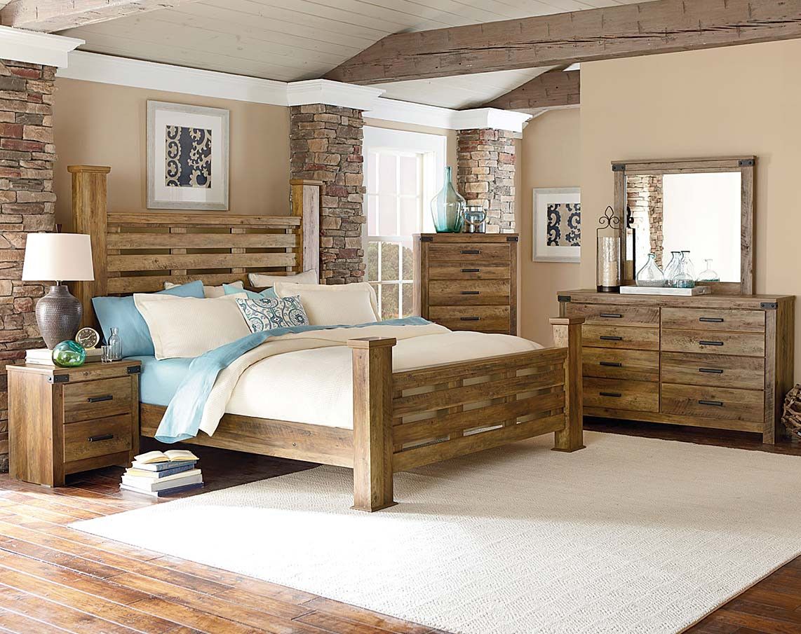 Casual, Rugged, Brown, Pine Wood Bedroom FurnitureMontana