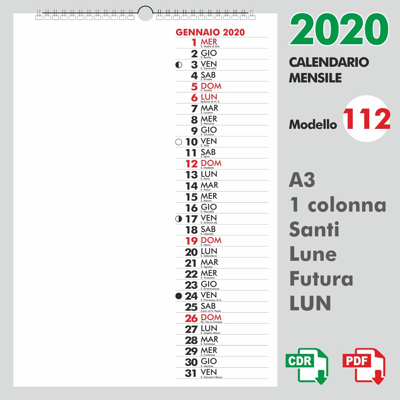 calendario mensile excel da scarica