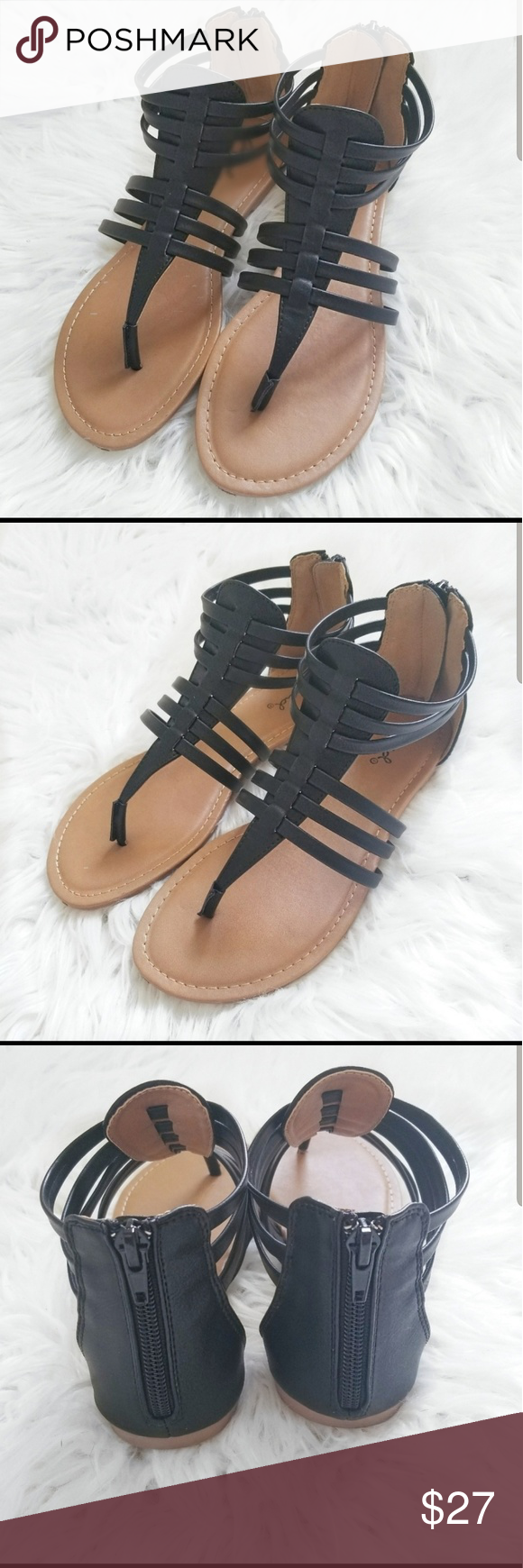 old navy black gladiator sandals