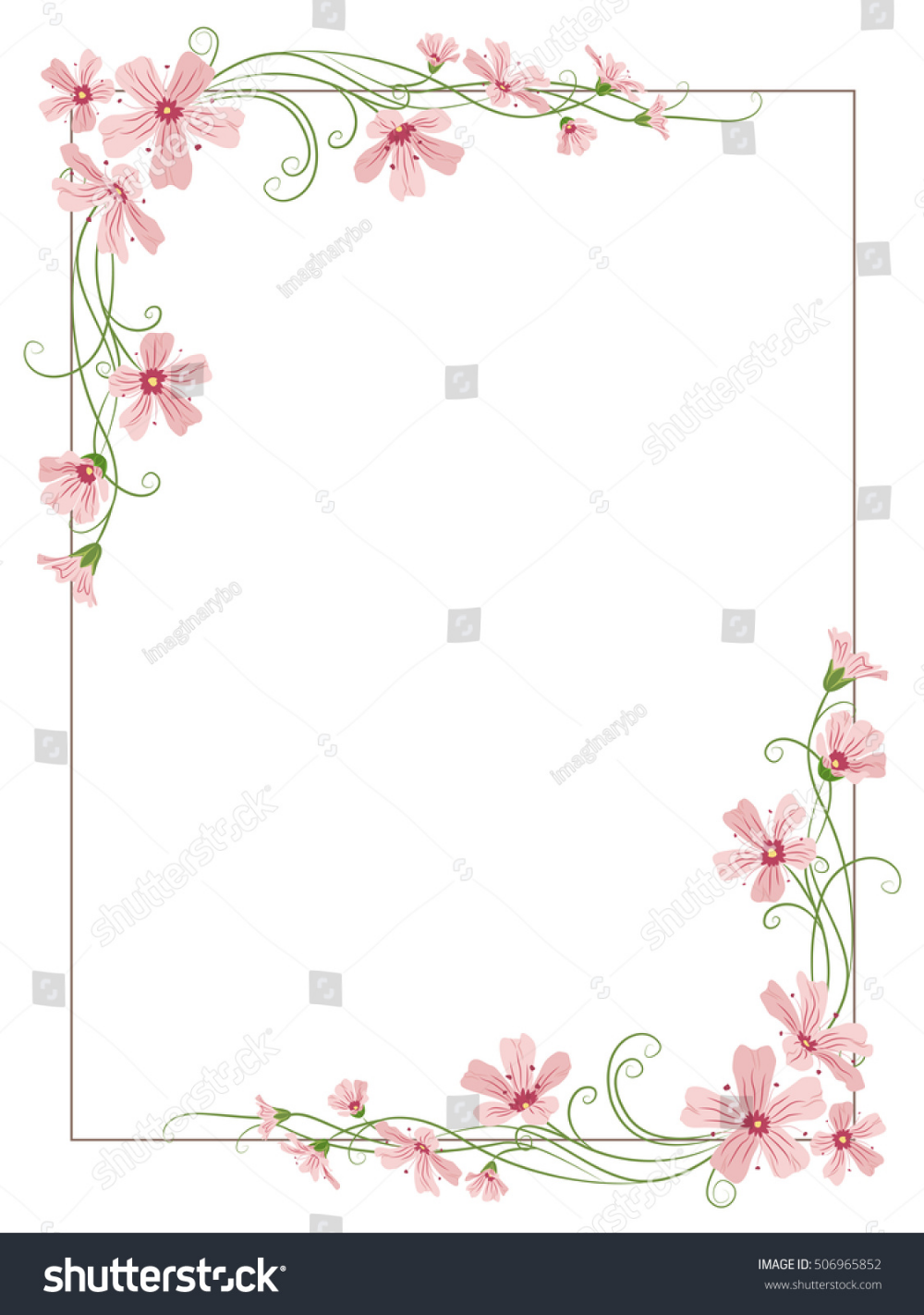 Download Rectangular Floral Border Frame Template Decorated Stock ...