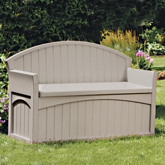 Suncast 50 Gallon Patio Storage Bench Outdoor storage bench, Patio