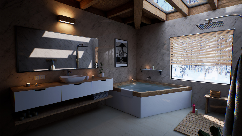 ArtStation - Japanese-style Bathroom (UE4), Néstor Moreno | Japanese