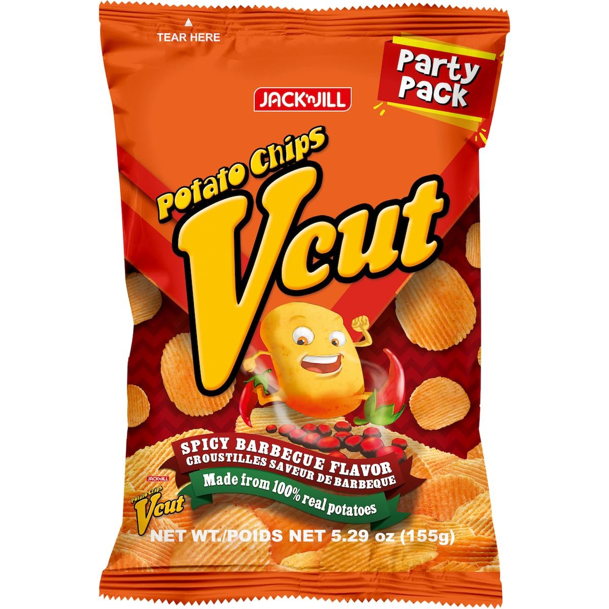Jack N' Jill V Cut Potato Chips Spicy Barbecue Flavour 155g in 2025