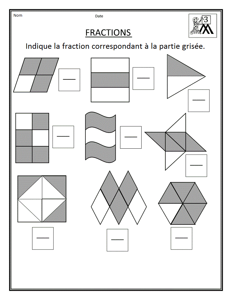 Découvrir les fractions en CM1 un pack de fiches