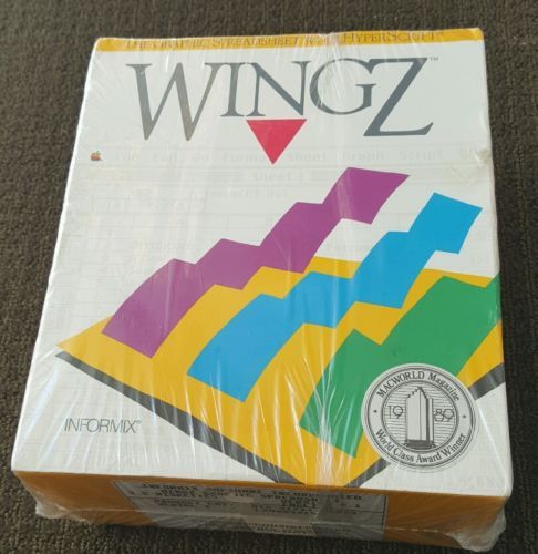 Wingz Spreadsheet w/ HyperScript Software for Apple Macintosh 1989 - spreadsheet software for apple mac Wingz Spreadsheet w/ HyperScript Software for Apple Macintosh 1989 - spreadsheet software for apple mac