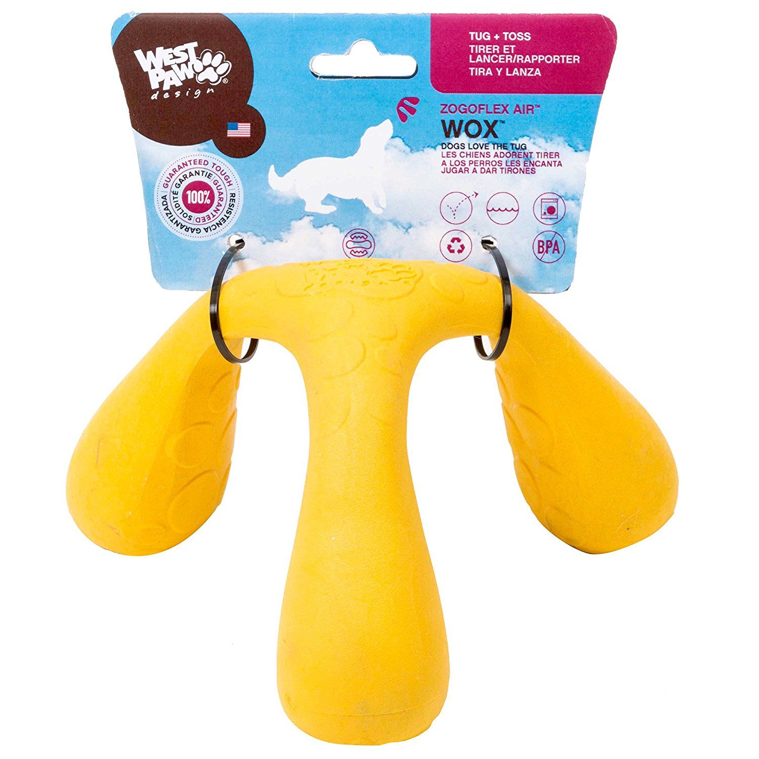 West Paw Design Zogoflex Air Wox Interactive Tug Dog Toy Made In