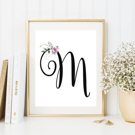Nursery Monogram M Letter Art Decor Printable Nursery Monogram M Letter Art Decor By Flartfantasy