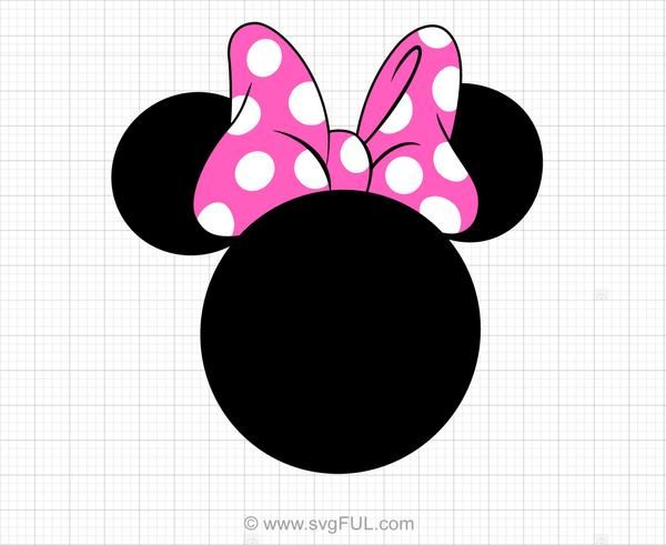 Download Minnie Mouse Head Pink Bow Svg Clipart - svgFUL | Minnie ...
