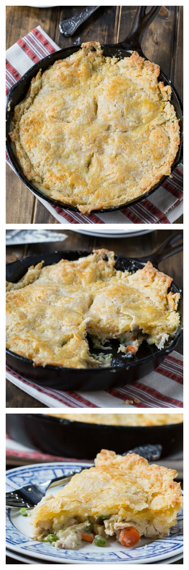 One Dish Chicken Pot Pie with Cheddar Crust | Recipe | Cooking recipes, Food recipes, Food