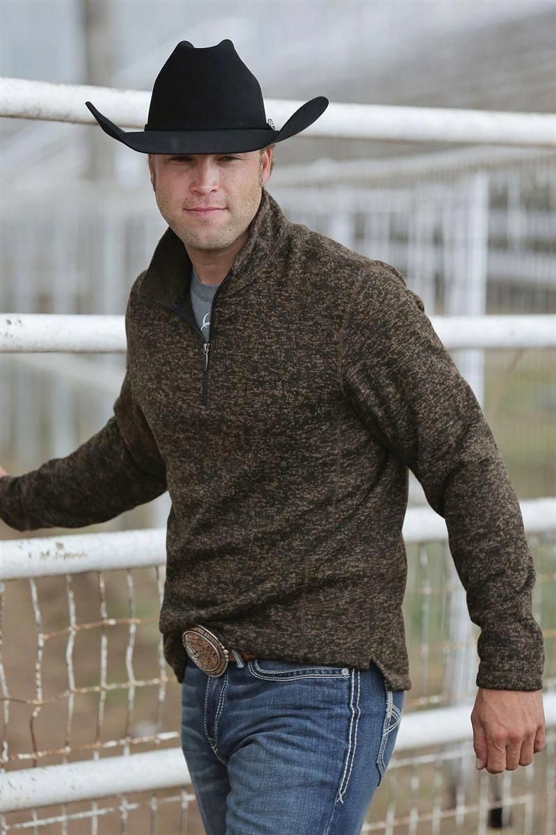 CINCH Western Sweatshirt Mens Pullover Sweater Brown Tap the link to