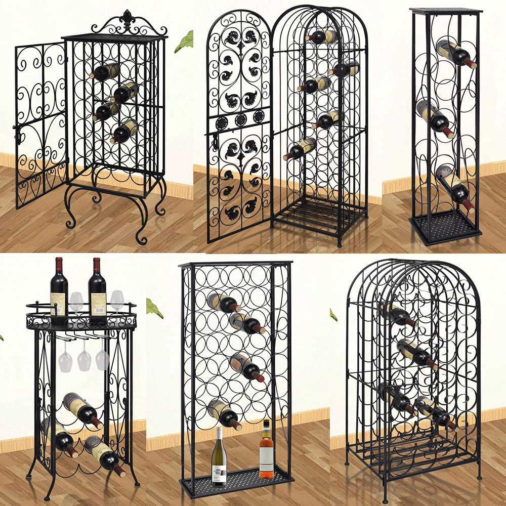 Metal Wine Rack Floor Standing Bottle Mount Holder Exhibition Metal Wine Rack Floor Standing Bottle