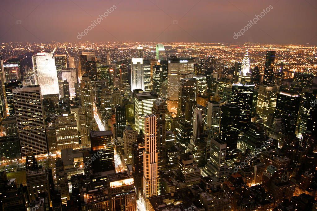Panorama New York Dall Empire State Building Stock Picture