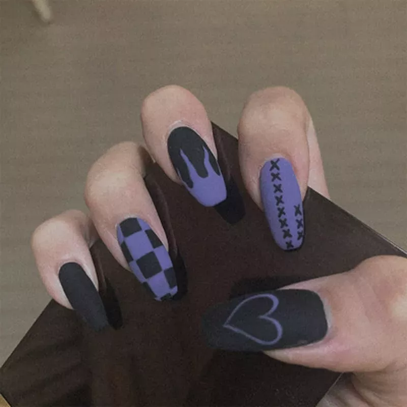 24pcs Fake Nails Coffin Shaped Full Nail Art Tips 24pcs Fake Nails Coffin Shaped Full Nail Art Tips