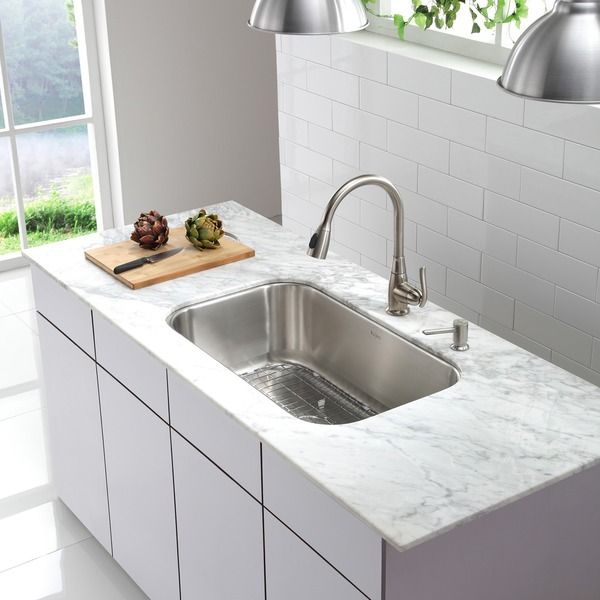 Kraus 31 5 Inch Undermount Single Bowl Steel Kitchen Sink For The Kraus 31 5 Inch Undermount Single Bowl Steel Kitchen Sink