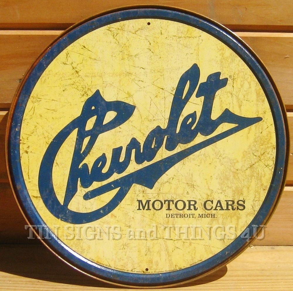 Garage Decor Signs Gorgeous Historic Chevrolet Motor Cars Round Tin Sign Detroit Vintage 2018 Garage Decor Signs Inspiration Historic Chevrolet Motor Cars Round Tin Sign Detroit Vintage Decorating Inspiration