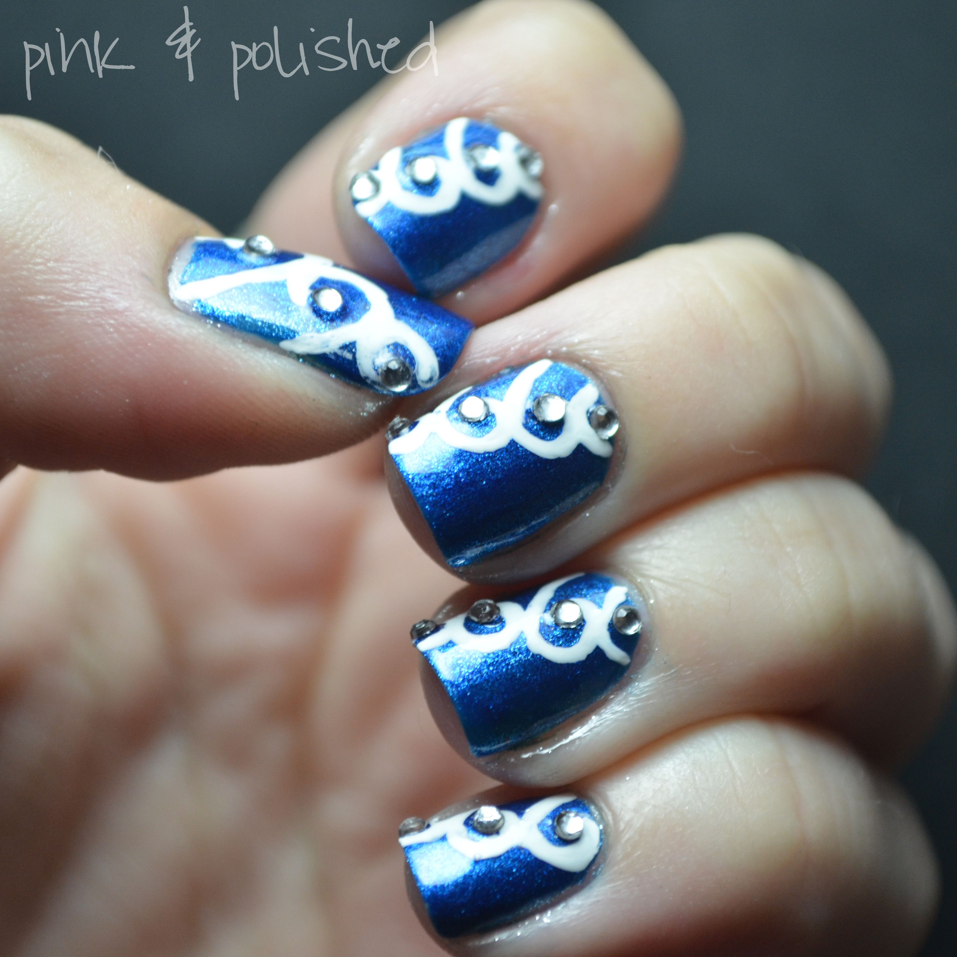 blue swirl nails blue swirl nails