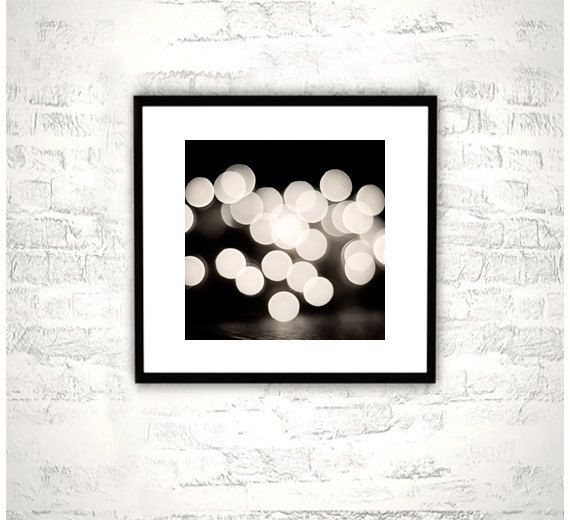 Black And White Abstract Photography Bokeh Lights Print Modern Photo Circles Wall Art Artwork C Circle Wall Art Black And White Abstract Abstract Photography