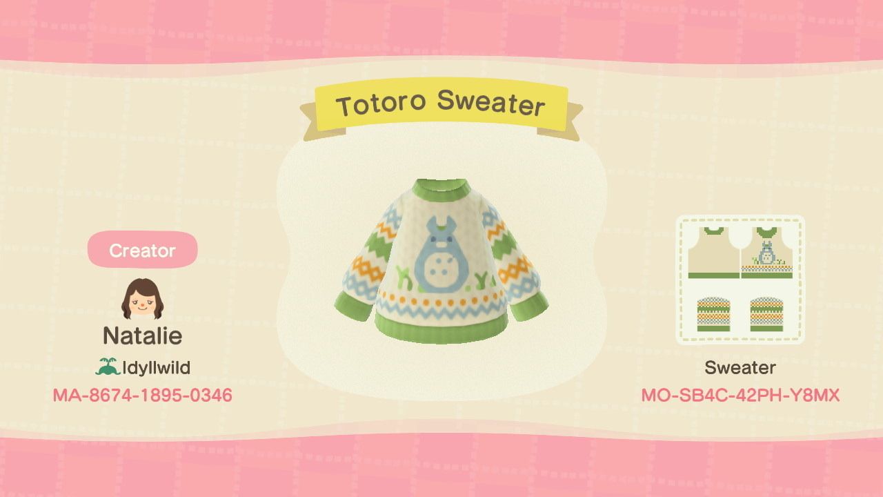 Natalie Rosalinda I Made Some Ghibli Inspired Sweaters In New Animal Crossing Animal Crossing Memes Animal Crossing Game Natalie Rosalinda I Made Some Ghibli Inspired Sweaters In New Animal Crossing Animal Crossing Memes Animal Crossing Game