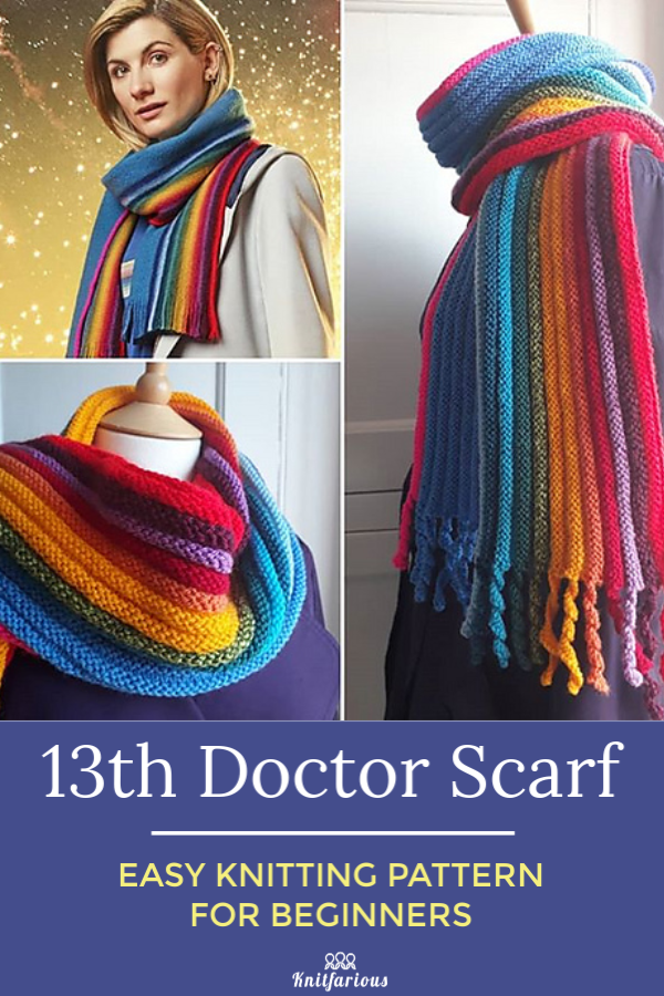 Are you a Dr. Who fan? Even if you're not, you'll love this cheerful scarf. If you can knit, purl, and bind off, you can knit this fun textured scarf. Check it out! Diy Scarf, Hand Knit Scarf, Knitted Scarf, Scarves To Knit, Scarf Ideas, Easy Scarf Knitting Patterns, Loom Knitting, Scarf Patterns, Finger Knitting