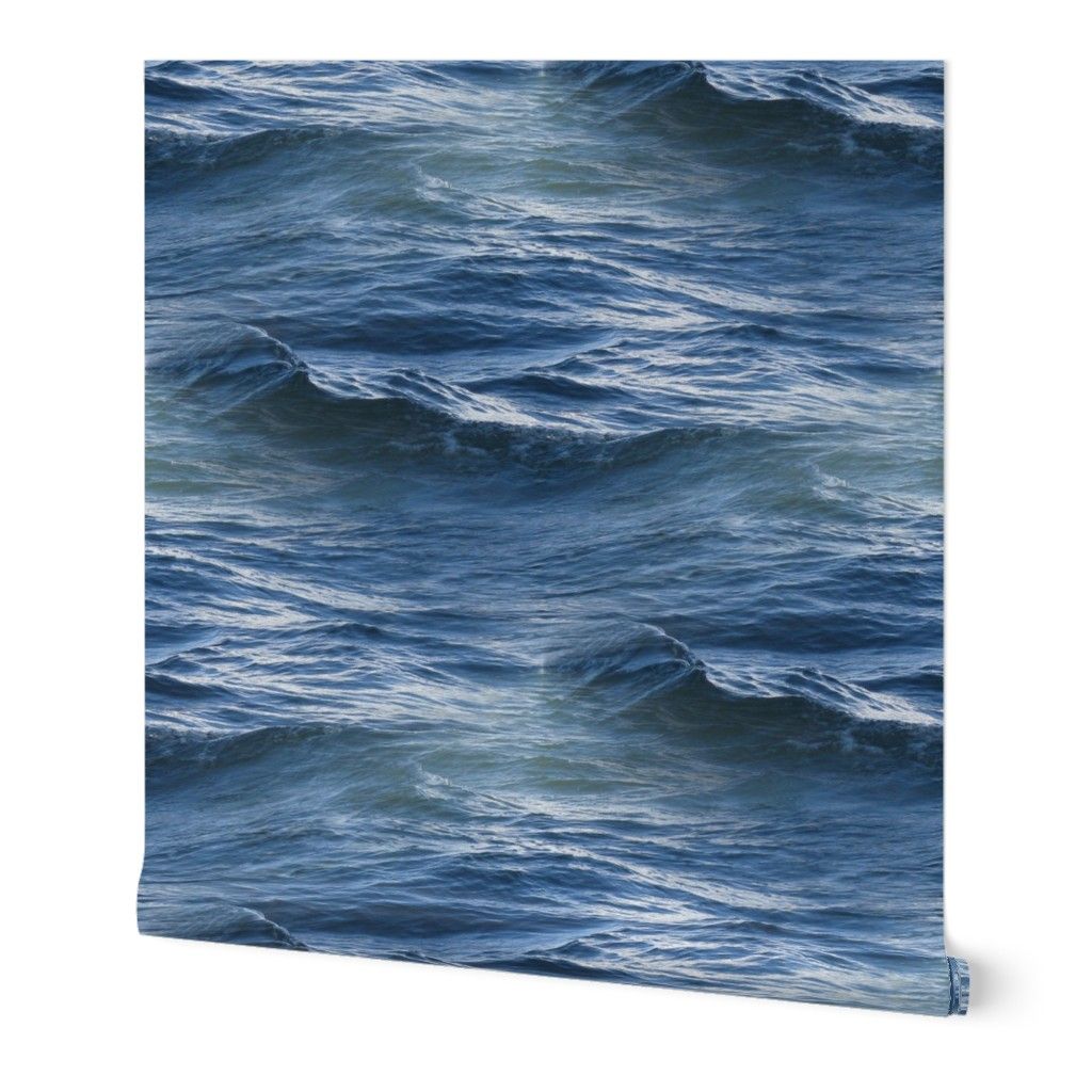 Wallpaper Roll Ocean Waves Nautical Blue Sea Water Aquatic 24in x Wallpaper Roll Ocean Waves Nautical Blue Sea Water Aquatic 24in x