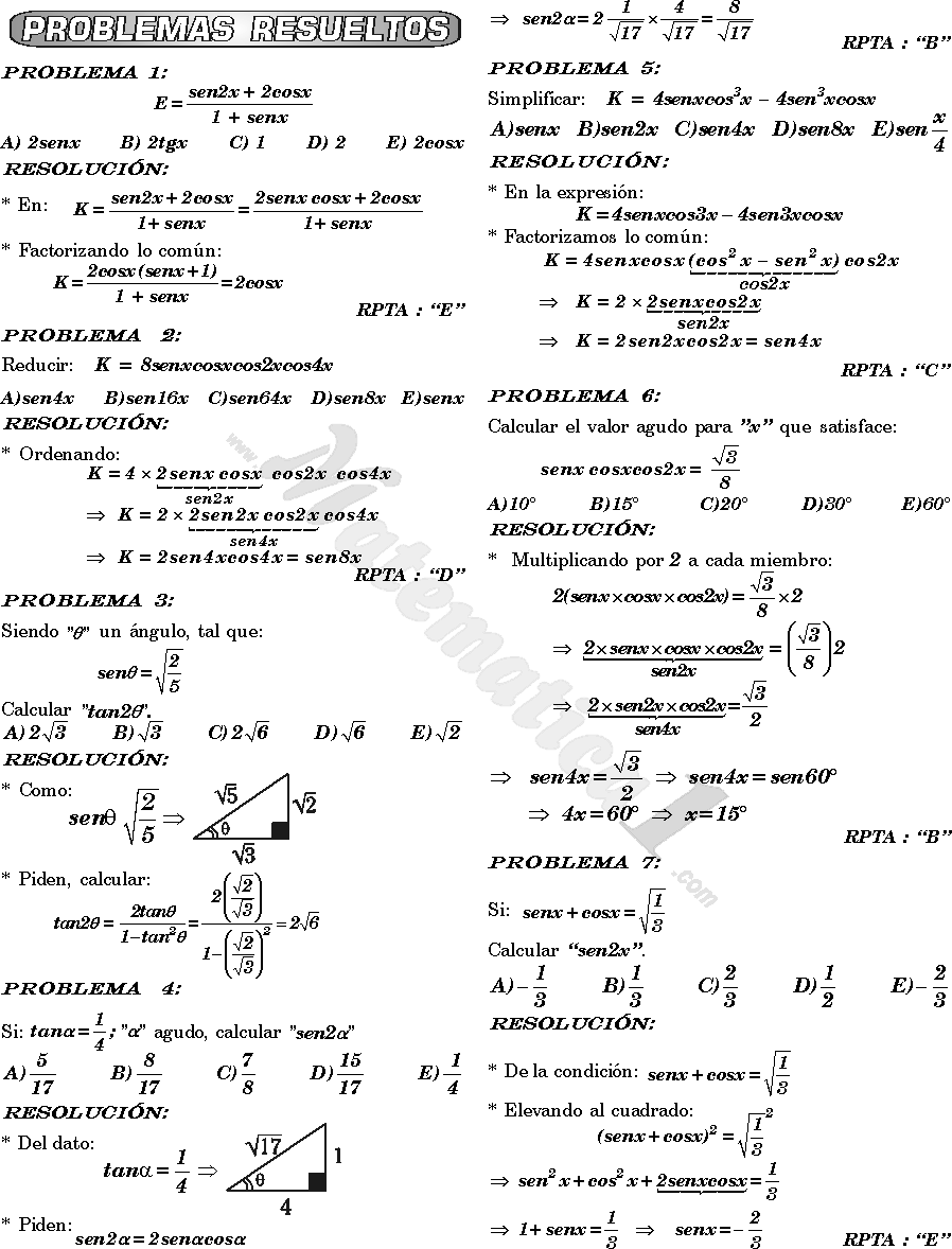 Identidades Del Angulo Doble 5 Gif 898 1178 Matematicas Discretas Matematicas Angulos Dobles