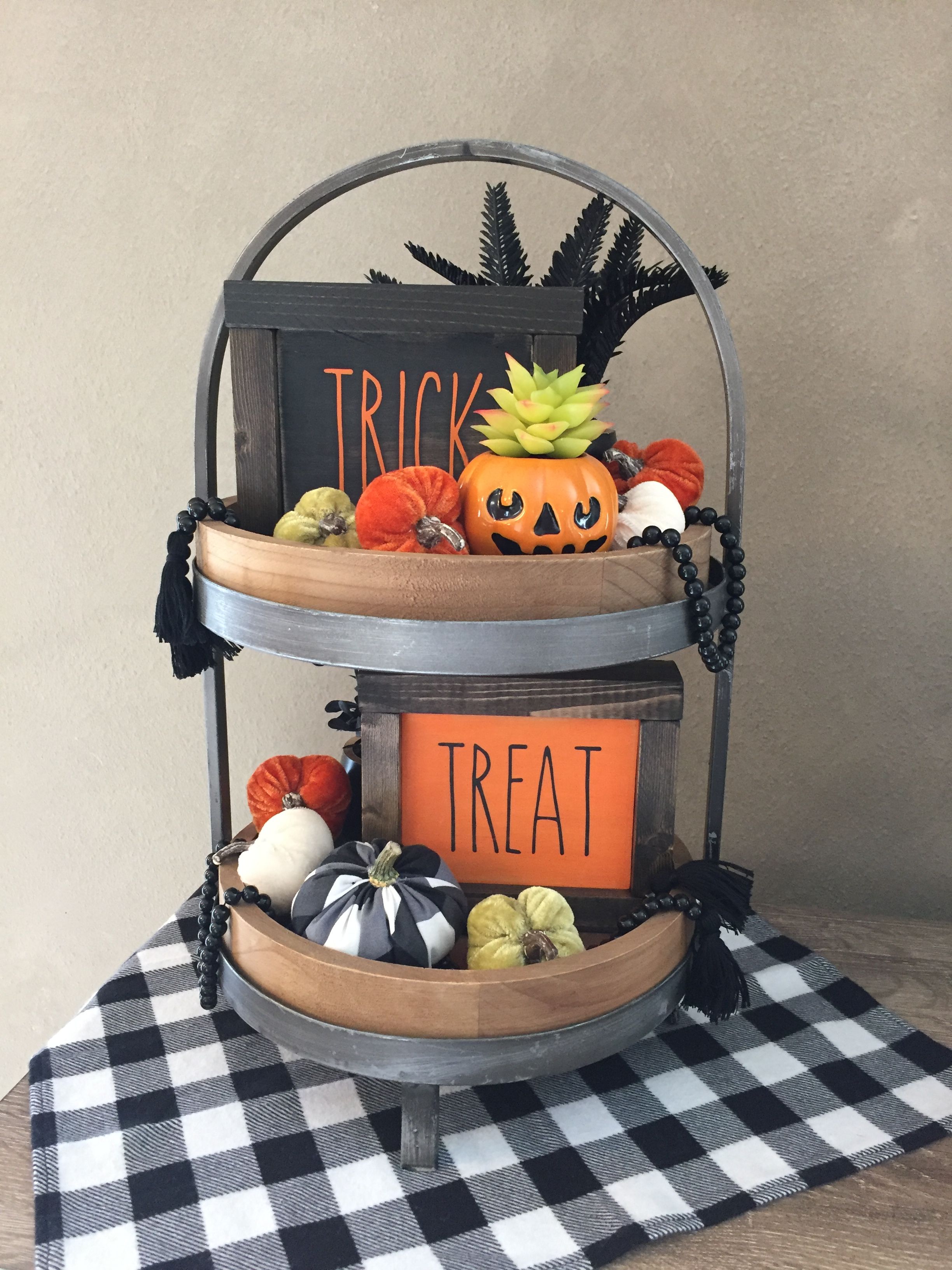 Halloween Tiered Tray Hobby lobby tiered tray, Tray decor, Hobby