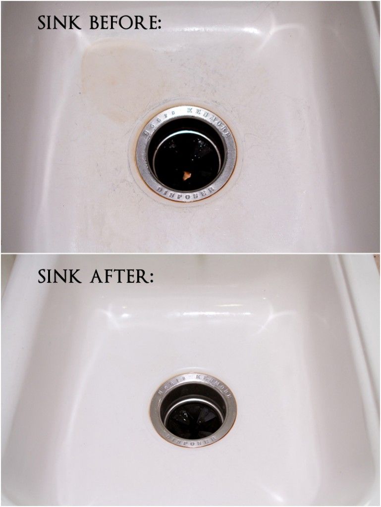 Cleaning a porcelain sink without bleach. Definitely trying this