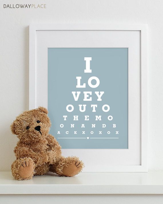 kids wall art print eye chart nursery wall decor childrens room baby