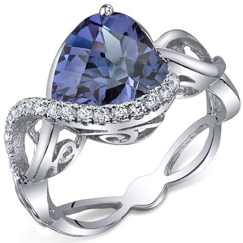 Sizes 5 to 9 Peora Amethyst Heart Promise Ring in Sterling Silver 1 Carat