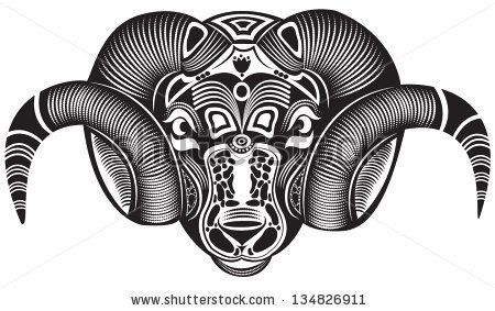 Vector Illustration Of A Totem Animal Tattoo Ram By Soosh Via Shutterstock Animal Tattoo Ram Tattoo Totem Tattoo