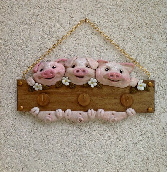 Tre porcellini targa appendichiavi Porcellini, Etsy, Tre