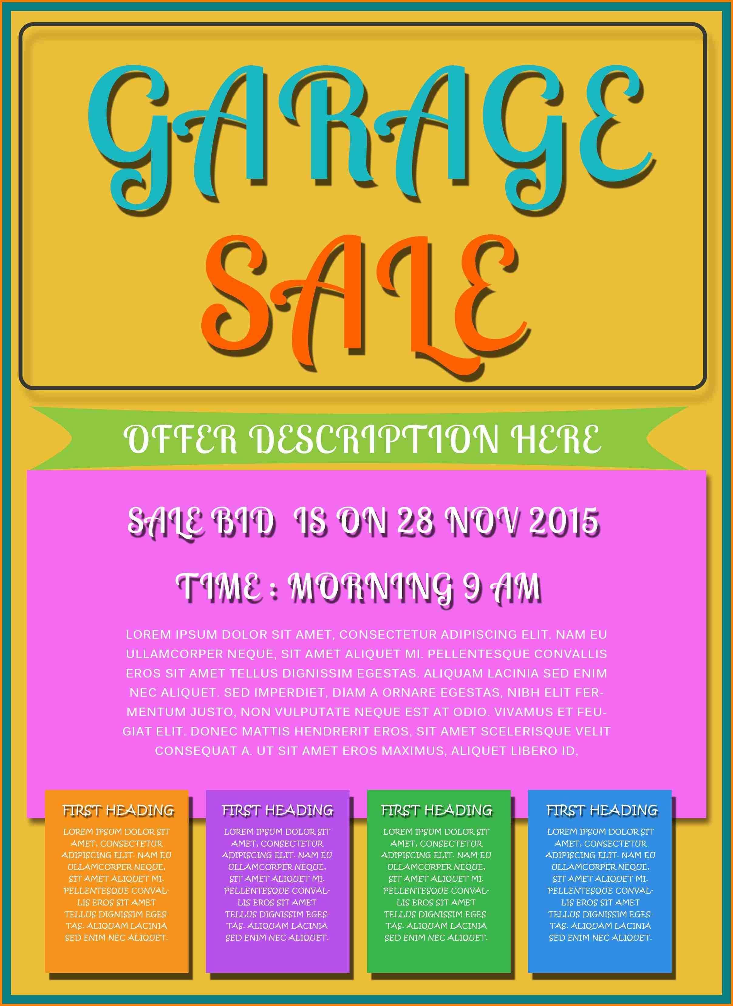 Garage Sale Flyer Template Word Creative Professional Templates