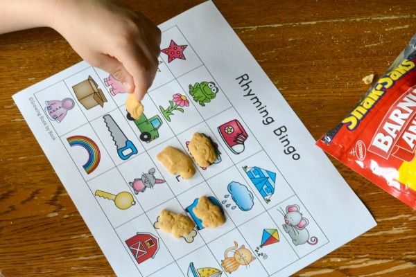 Rhyming Bingo is a great way to build phonological awareness. Perfect