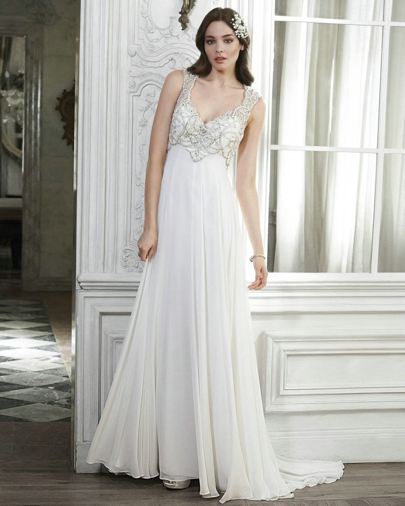 Satin Empire Waist Wedding Dress