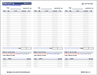 food activity log download pdf or the original excel to modify food and activity log