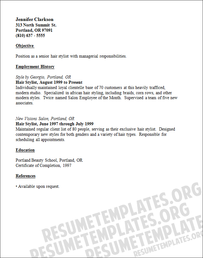hairstylist resume cover letter templates httpwwwresumecareerinfo hairstylist resume cover letter templates 6