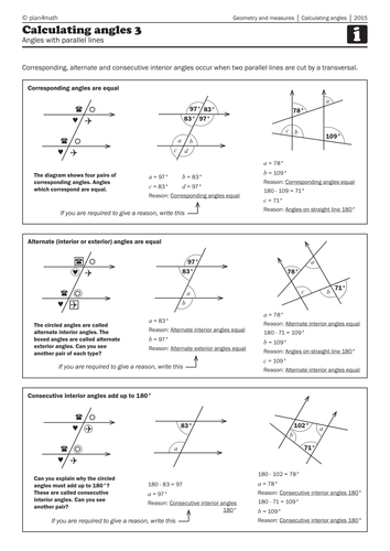 Calculating Angles 3 Angles With Parallel Lines