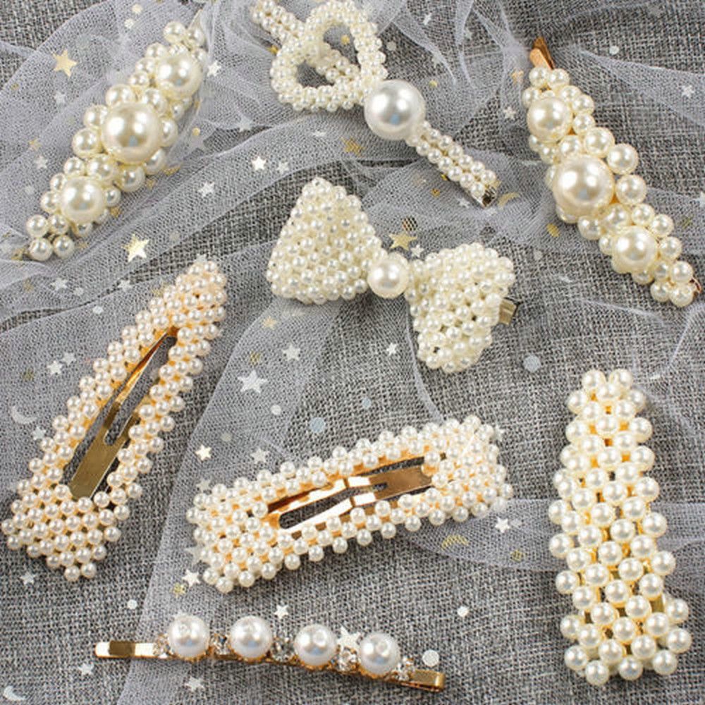 Charm Women Crystal Pearl Hair Clip Barrette Comb Stick Hairpin Hair Accessories Charm Women Crystal Pearl Hair Clip Barrette Comb Stick Hairpin Hair Accessories