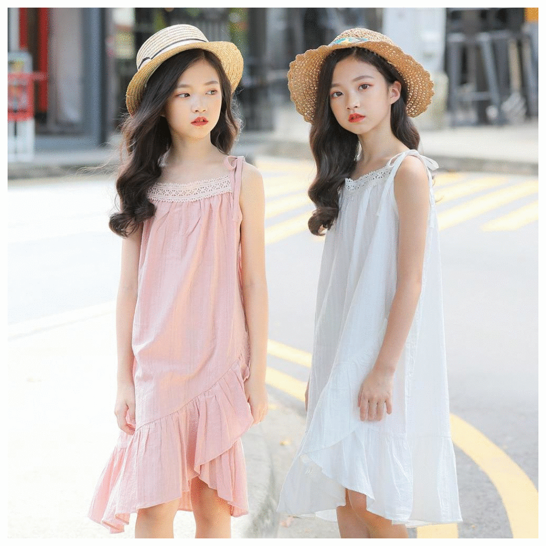 Women Sleeveless Dresses Family Matching Stripe Girls Princess Kids Sundress
